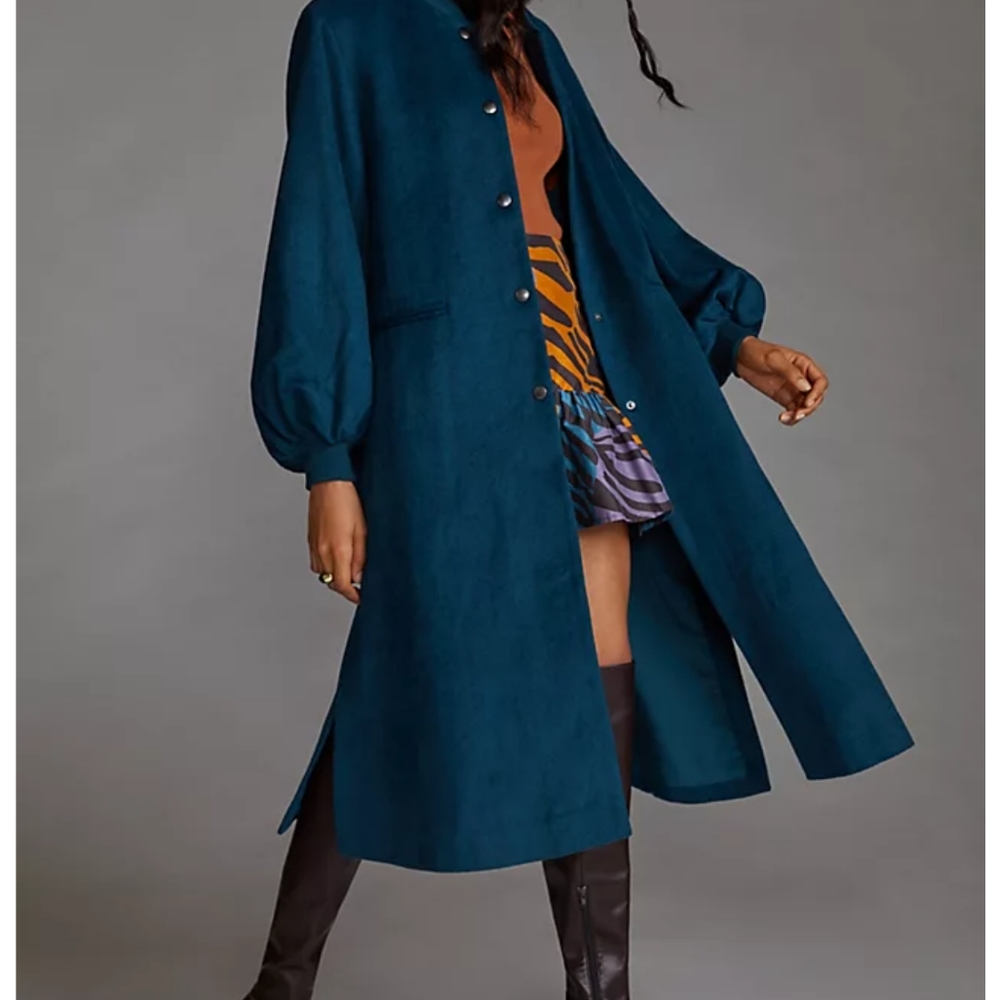 Anthropologie NWT M // DRA PUFF-SLEEVED CARDIGAN COAT